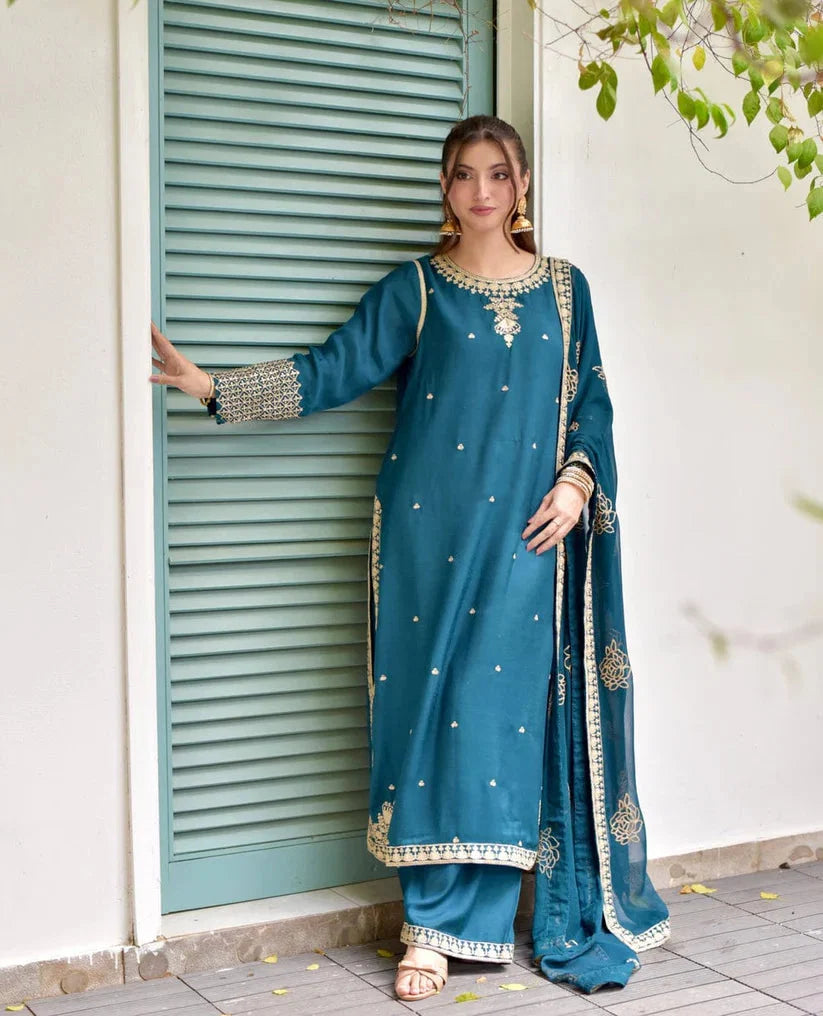 YASMIN EMBROIDED 3PC Royal Lifestyle Collections