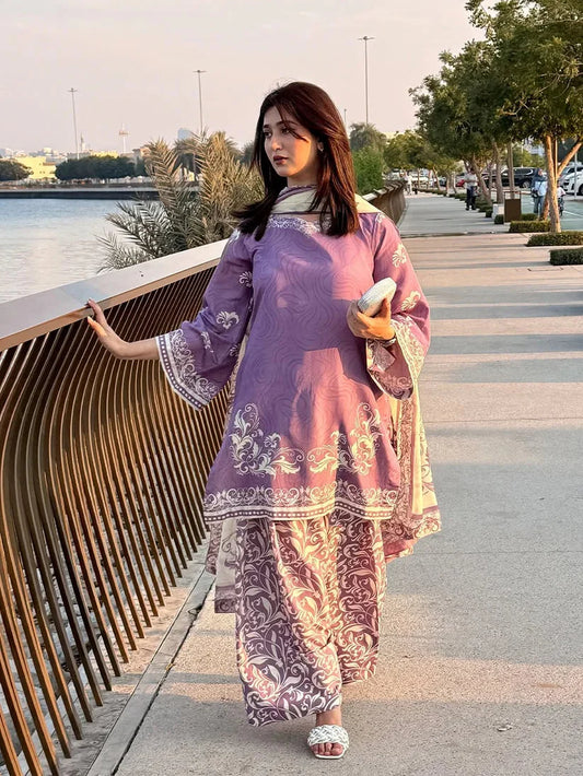 HORIA 3PC PRENTED LAWN Royal Lifestyle Collections