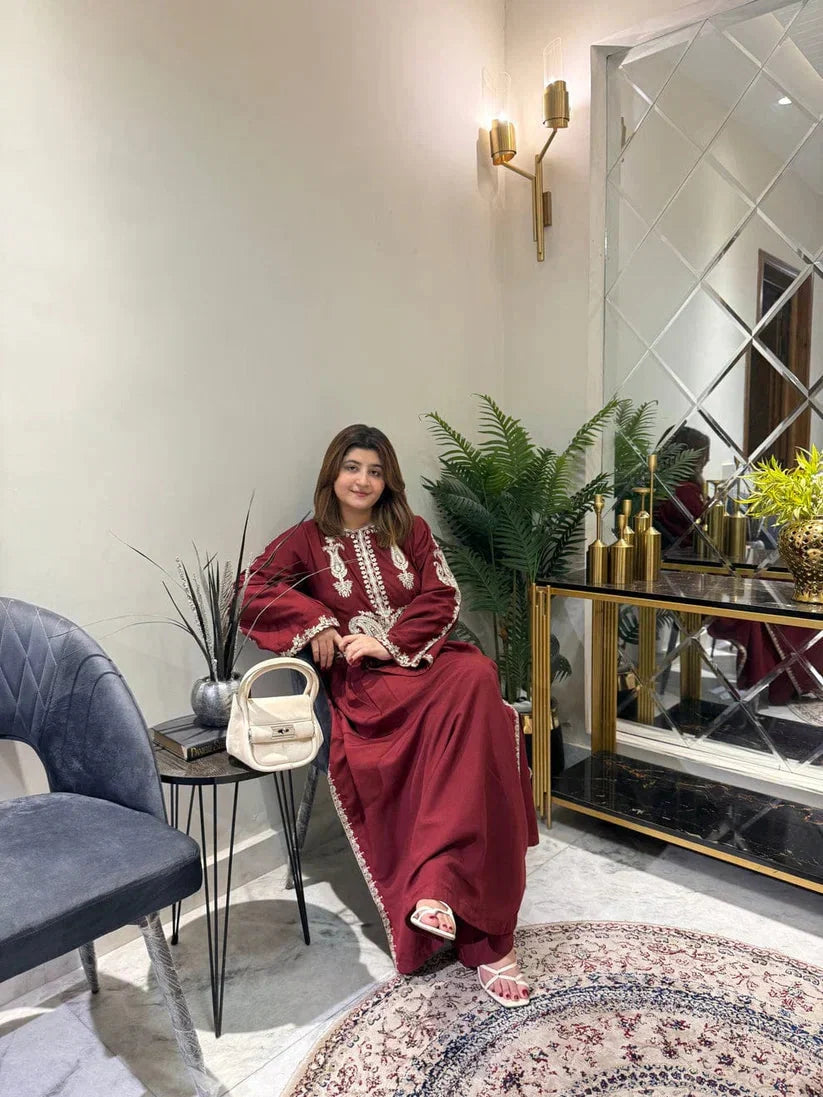 Alisbha Maroon Embroidered 2pc royal lifestyle collections