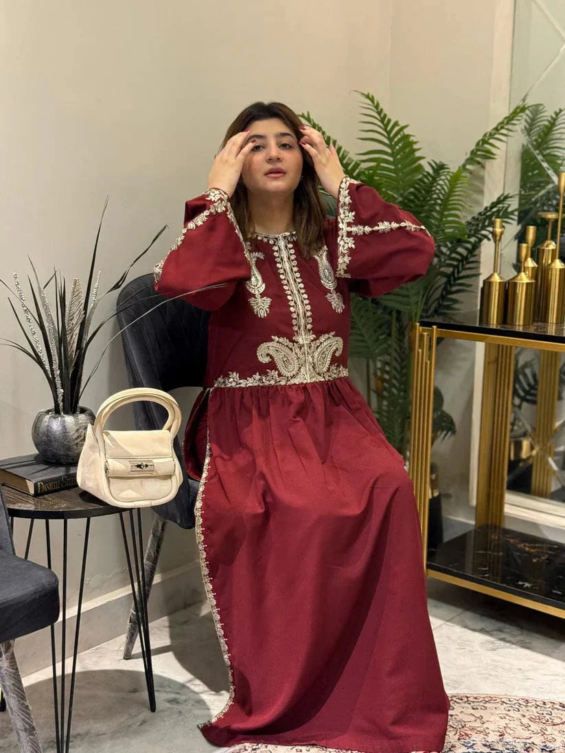 Alisbha Maroon Embroidered 2pc royal lifestyle collections