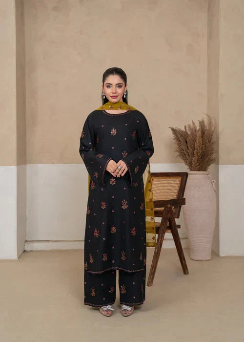 Royal Olive Embroidered 3pcs Royal Lifestyle Collections