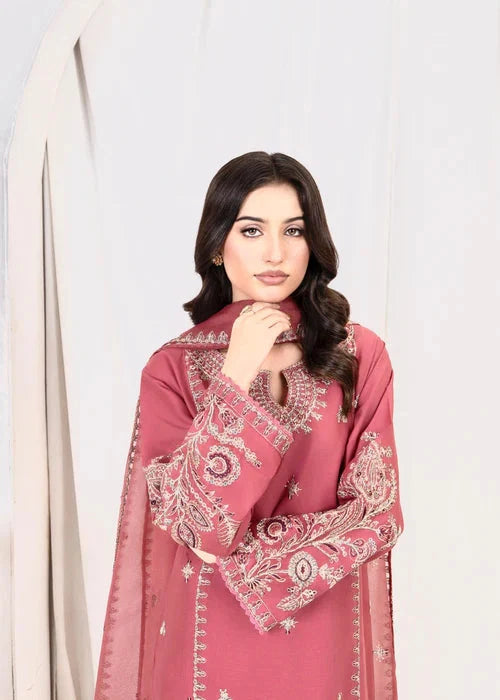 PINK OPAL EMBROIDERED 3PCS royal lifestyle collections
