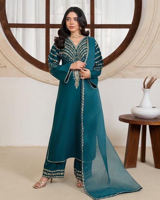 royal jazmain embroided 3pcs (zink) royal lifestyle collections