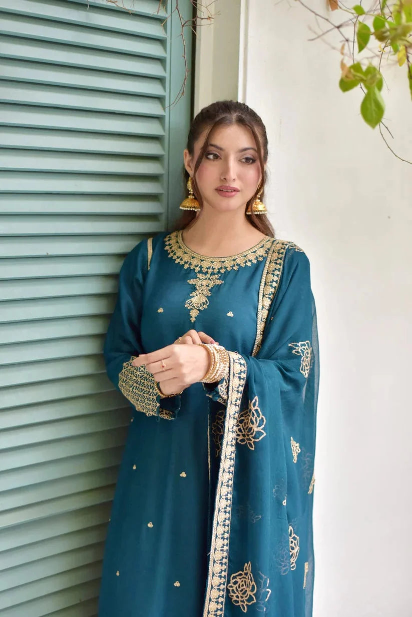 YASMIN EMBROIDED 3PC Royal Lifestyle Collections