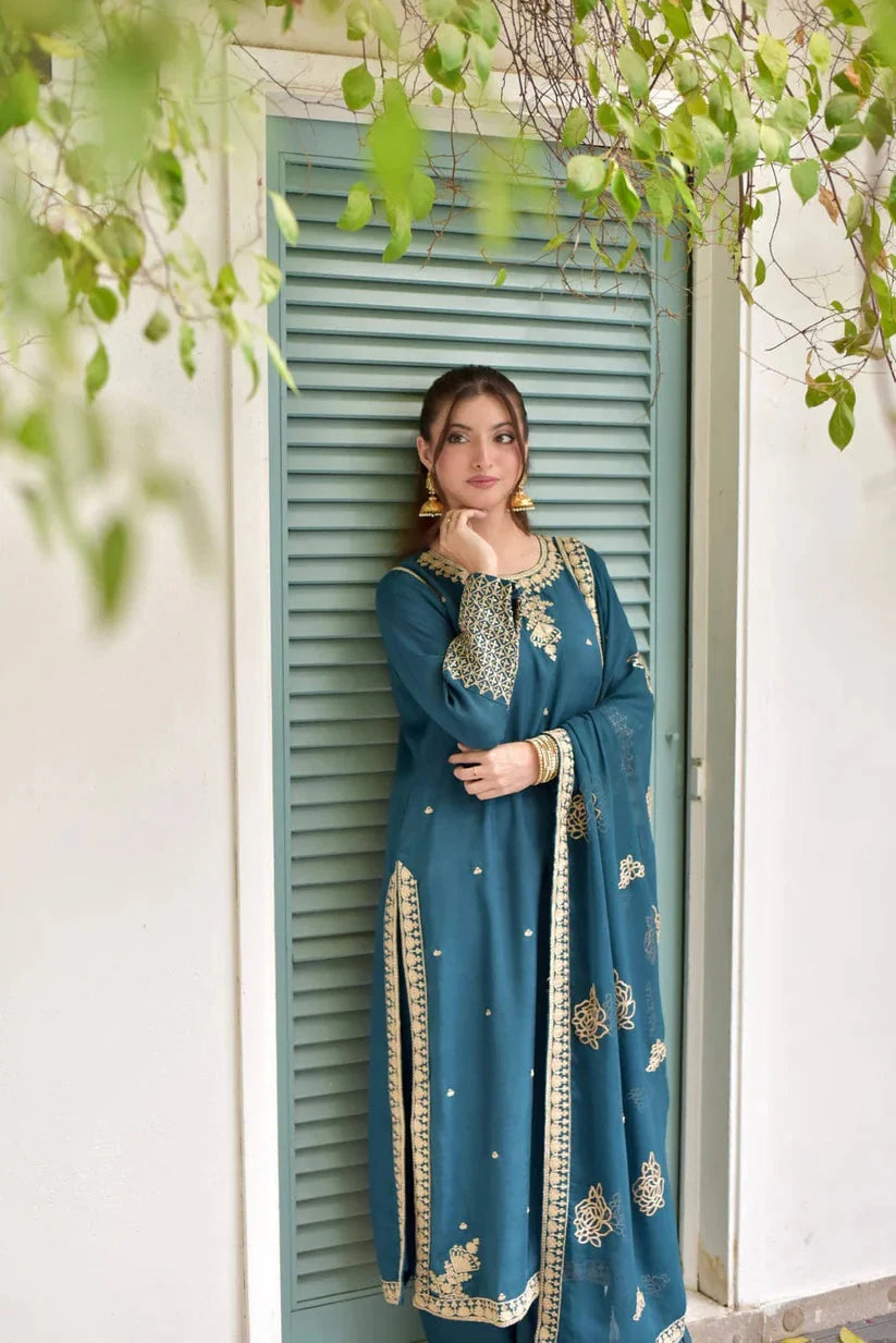 YASMIN EMBROIDED 3PC Royal Lifestyle Collections