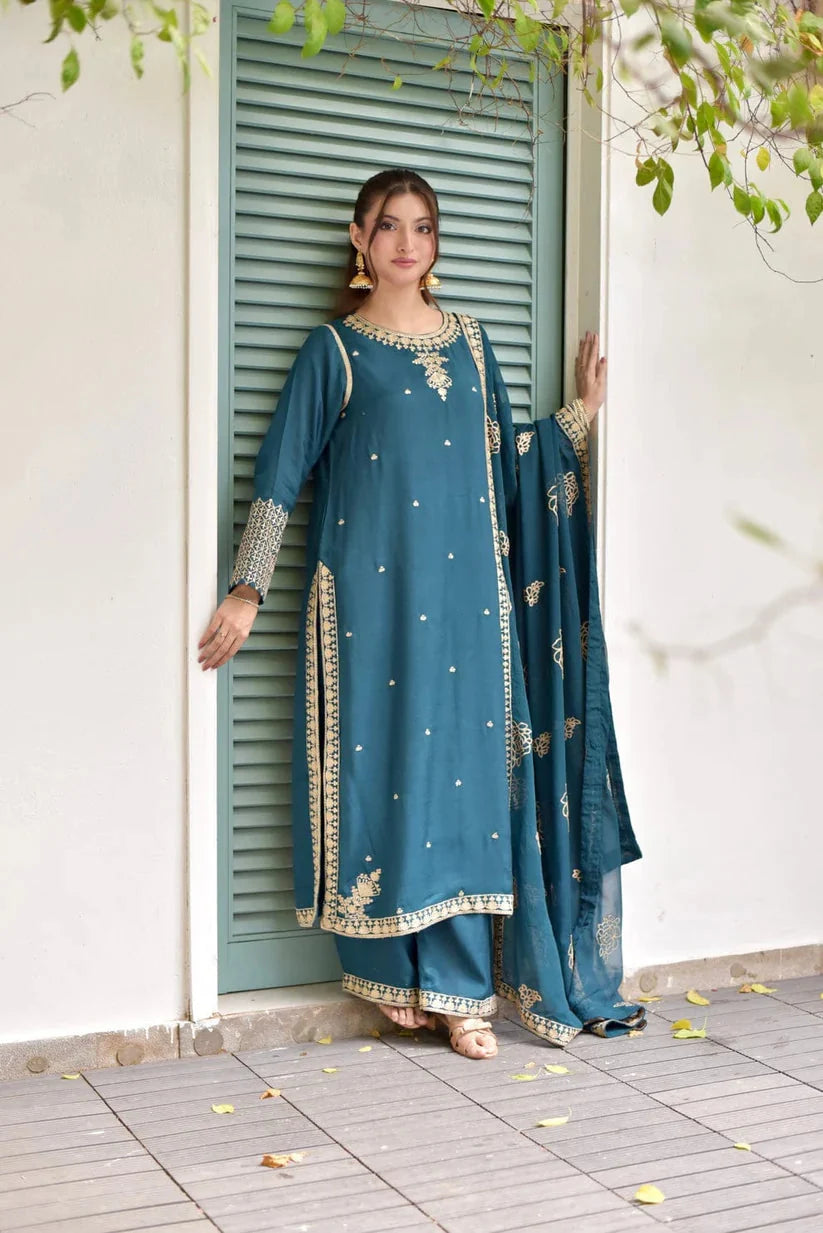 YASMIN EMBROIDED 3PC Royal Lifestyle Collections
